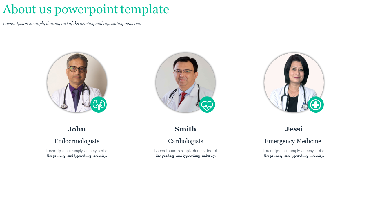 About Us PowerPoint Template For Medical Presentation